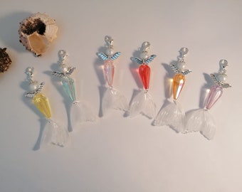 6 x Perles Sirènes. Étiquette de sac, anniversaire, cadeau pour petite amie