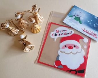 5 colgantes de ángel de la guarda hechos con hermosas cápsulas de café doradas, bolsa de regalo, tarjeta, pequeños obsequios, M-005