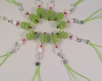 10 xTannenbaum Green Charm Pearls Guest Gift Pendentif Noël, Décorations de sapin de Noël