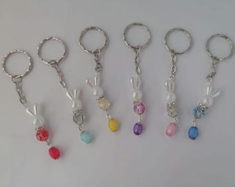 6 llaveros conejitos de Pascua, Pascua, pequeños regalos, número de artículo: X-00144