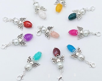 Kit de manualidades: 10 cuentas de ángel de la guarda de colores para manualidades.
