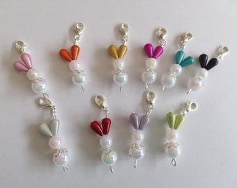 10 porte-clés lapins en perles faits main, Pâques, décoration, petits cadeaux, décoration de table