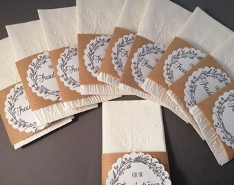 10x Pañuelos para lágrimas de alegría con estampado de diente de león y banderola: Lágrimas de alegría X-00148