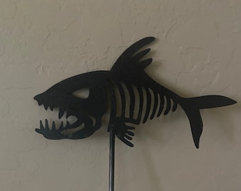 Metal fish garden stake