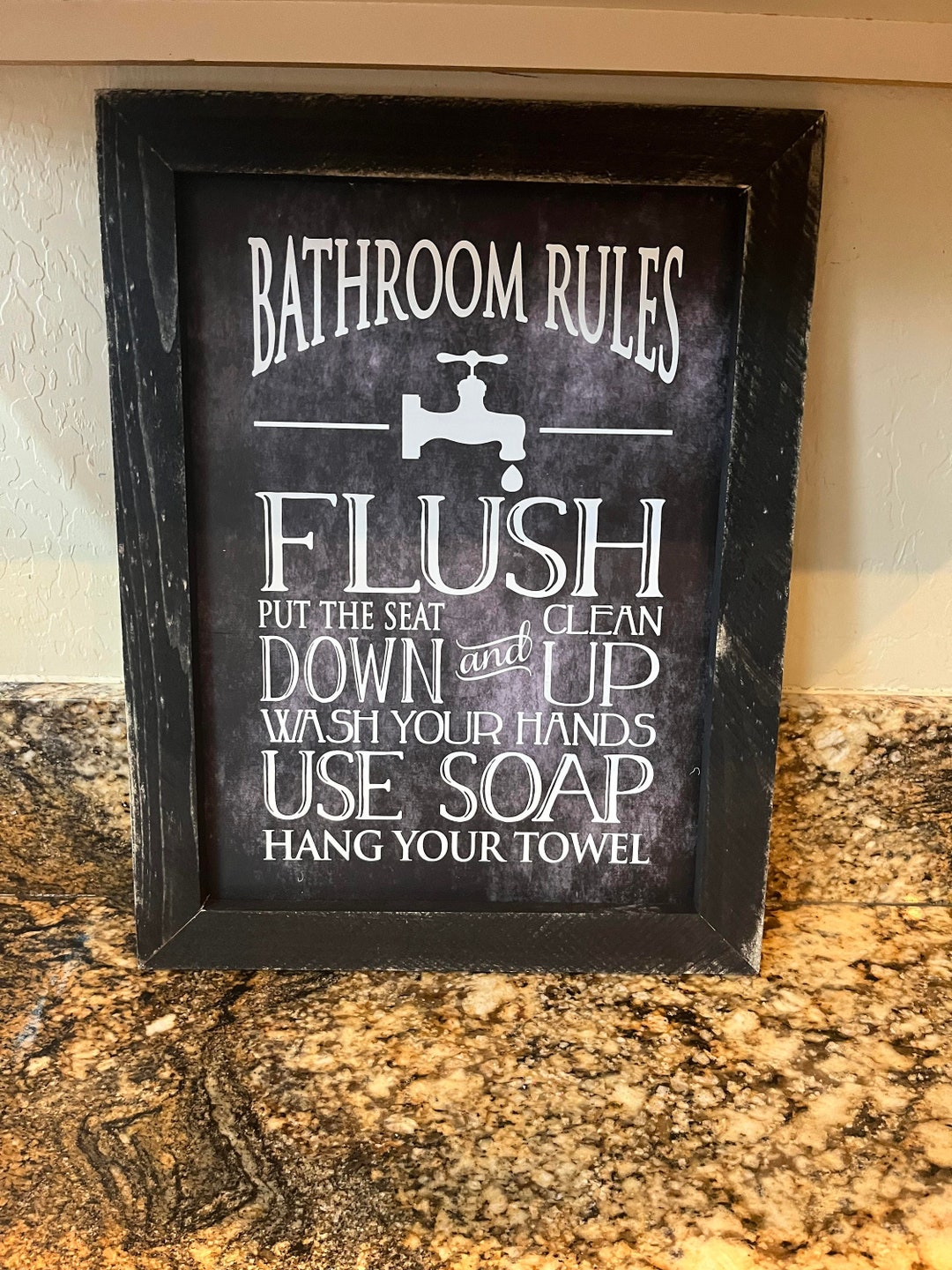 Bathroom Rules Sign Etsy Bathroom Rules Sign Etsy