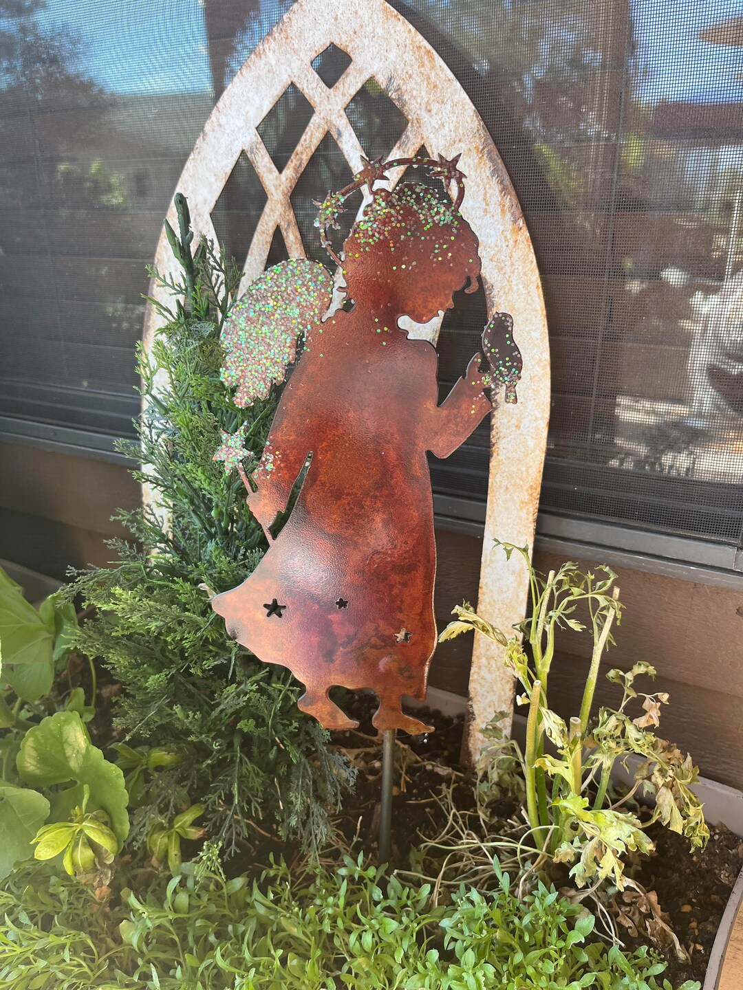 Metal Garden Angel Large Etsy