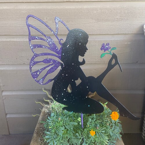 Fairy Statue Concrete Fairy Garden Decor Fairy Garden Etsy