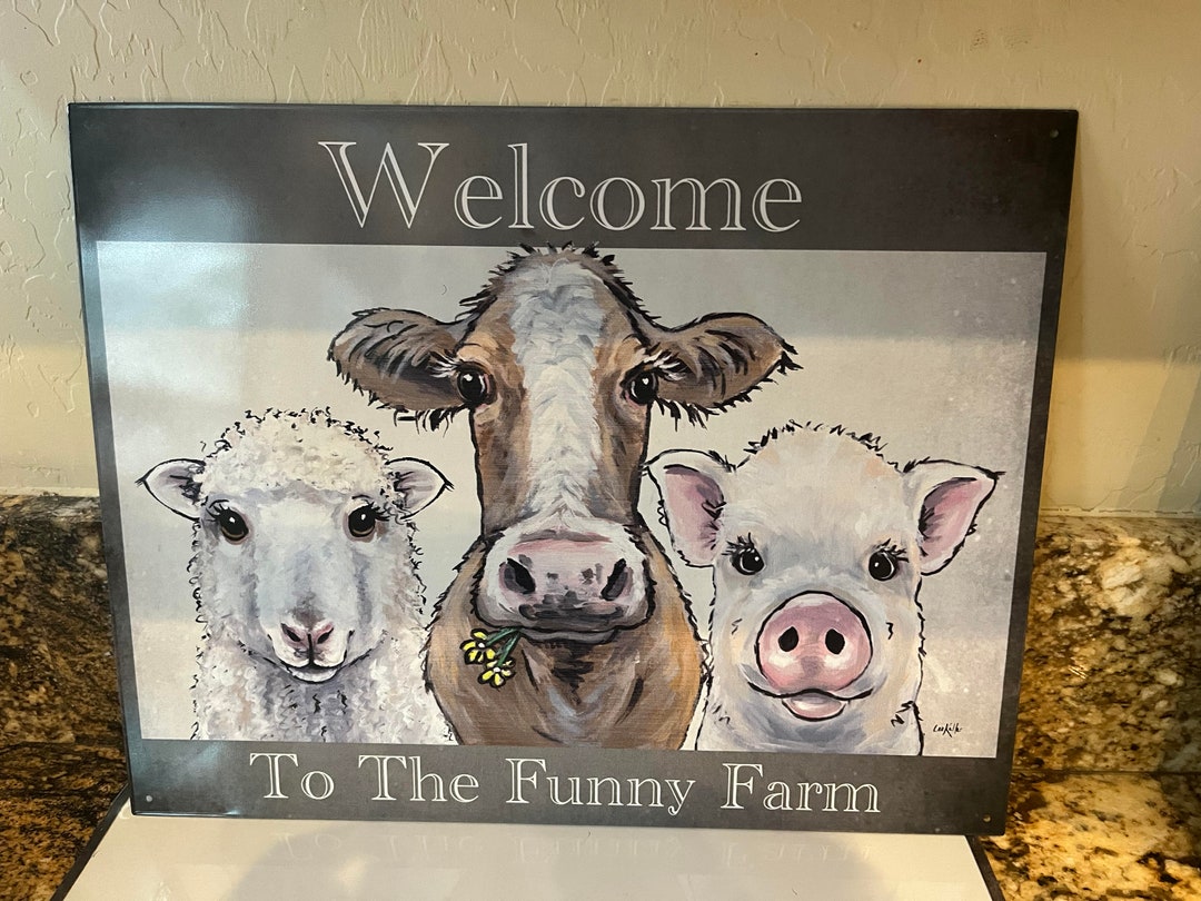 to the Funny Farm Sign Etsy