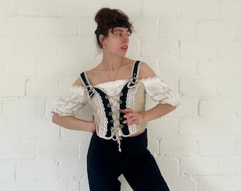 90s Vintage Traditional Bodice with Lacing Size 40