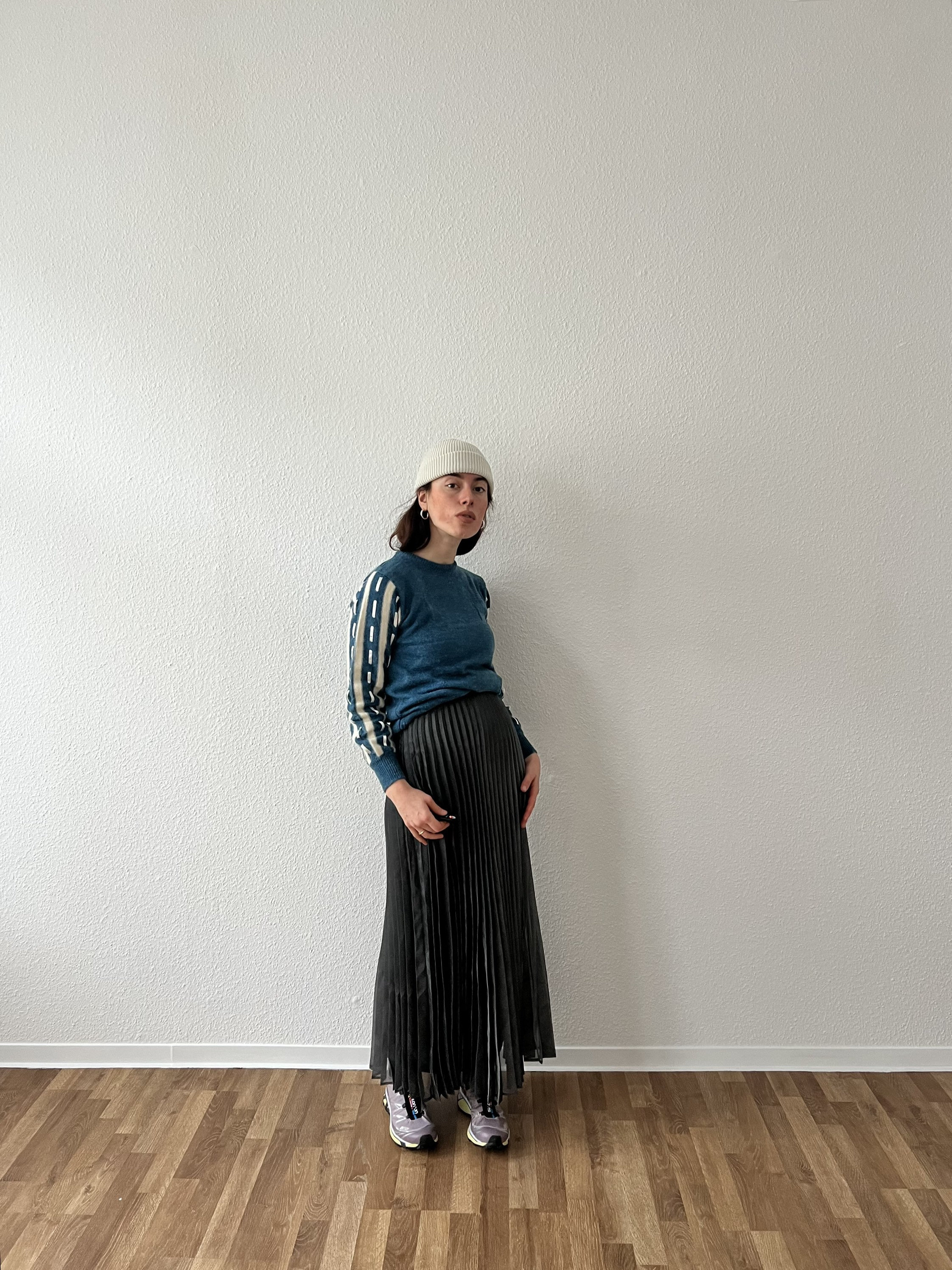 90s Vintage Skirt Pleated Metallic Silver Highwaisted Etsy