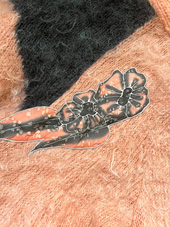Vintage Mohair Jacket with Floral Motif Patchwork… - image 8