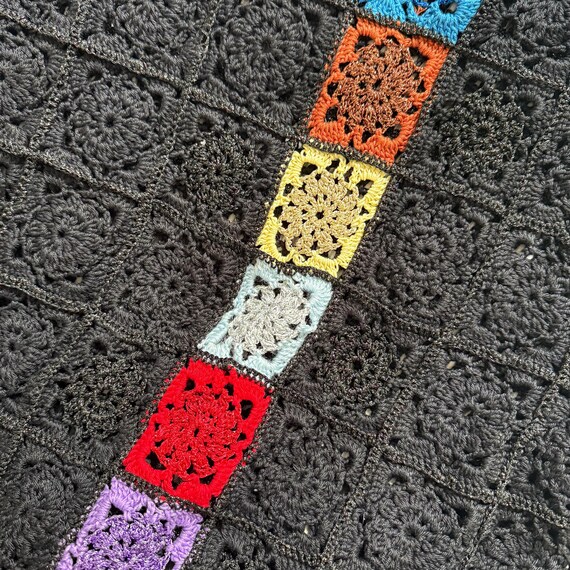 Vintage Granny Square Patchwork Crochet Sweater M… - image 3