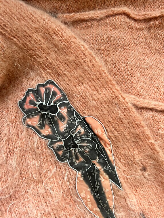 Vintage Mohair Jacket with Floral Motif Patchwork… - image 5