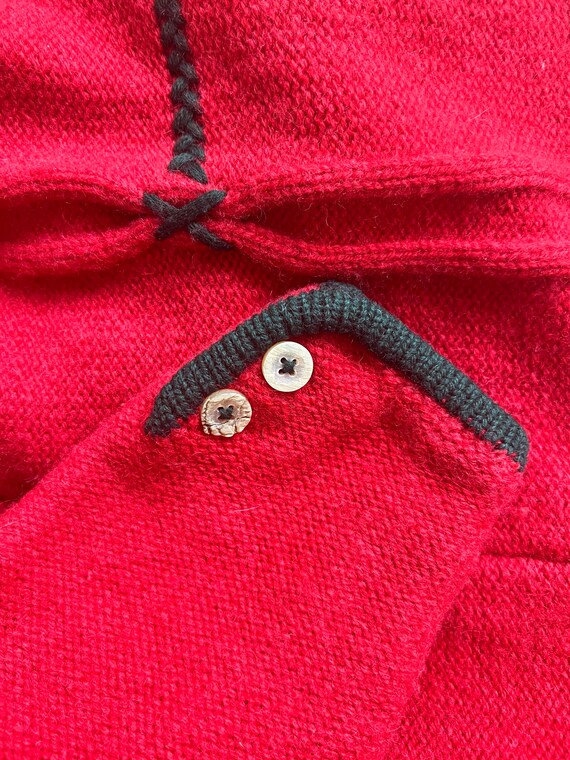 90s Traditional Mountain Jacket Red Wool - Embroi… - image 5