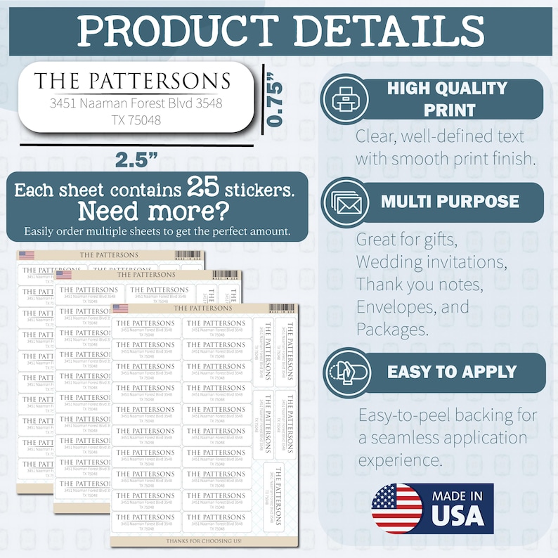 Personalized Return Address Labels - 8 Designs - Custom Address ...
