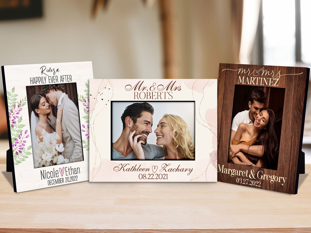 Personalized Picture Frame for Couples 2 Sizes & 9 Designs Gifts for