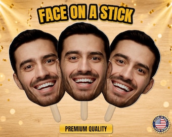 Cara personalizada en un palo, 7 opciones de tamaño - Decoraciones divertidas para despedidas de soltera, recortes de cabezas grandes, accesorios faciales para fiestas de despedida de soltera, cabeza gorda