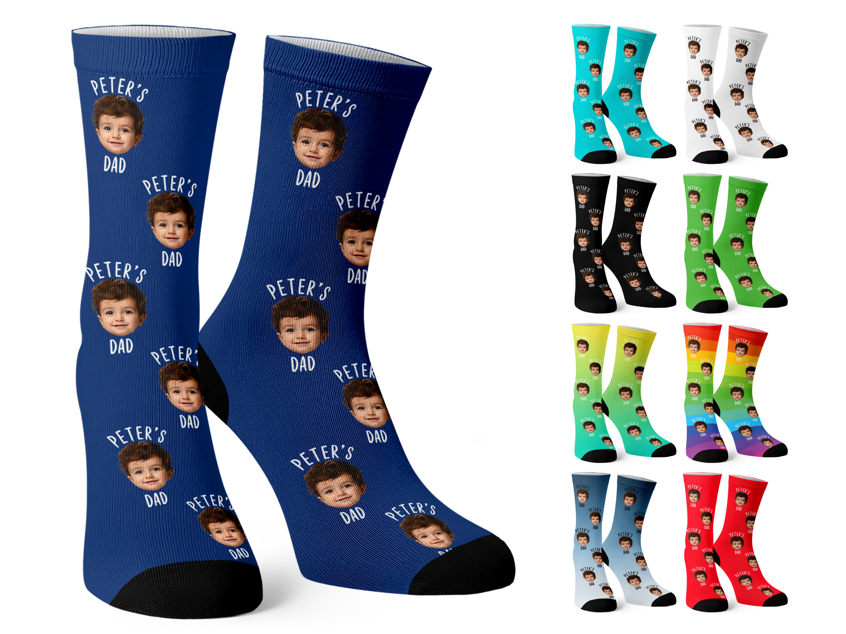 Custom Face Socks, Fathers Day Gift from Kids, Funny Faces on Socks, Best Dad, Socks with Name, Father's Day Gift for Dad from Baby Girl