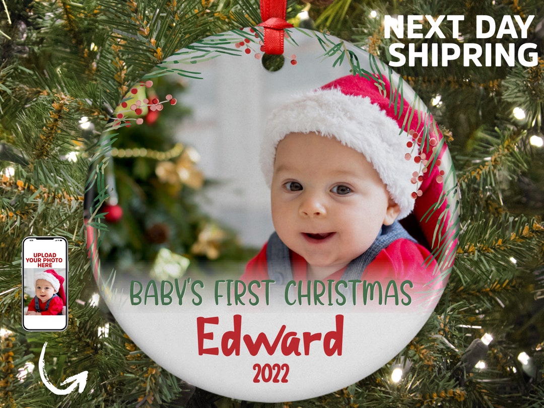 Baby's First Christmas Photo Ornament 2022 3 Etsy