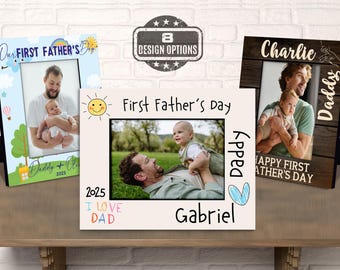 First Father's Day Picture Frame, First Father's Day Gift From Baby Boy, Baby Girl, Personalized First Father's Day 2025, New Dad Gift