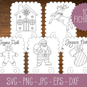 SVG en Français | Ensemble de cartes à colorier de Noël, Imprimer puis découper Cricut, Dessiner puis découper Cricut, SVG Noël Français