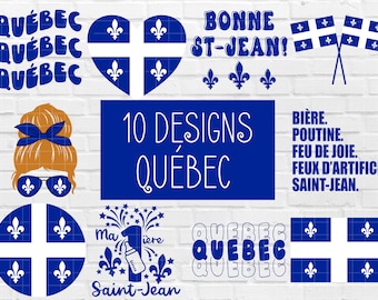 SVG in French | SVG Quebec, Bonne St-Jean, Poutine, My first St-Jean, June 24th, French svg file, French Cricut, jpg, eps, dxf