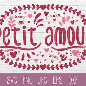 SVG in het Frans | Little love SVG, snijbestand voor kinderen en baby's, Cricut-snijbestand in het Frans, Valentijnsdag SVG in het Frans