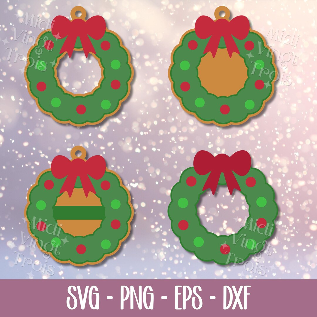 SVG Christmas Wreath to Cut Out, Files for Cricut and Silhouette, DIY ...