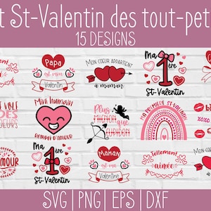SVG Lot Französischer Valentinstag, Kleinkind-Valentinstag, SVG, PNG, Eps, Dxf, Baby-Valentinstag, Cricut-Silhouette-Schneiddatei