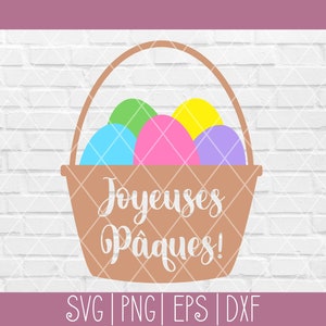 SVG Panier de Pâques, svg, png, eps, dxf, fichier de découpe Cricut Silhouette