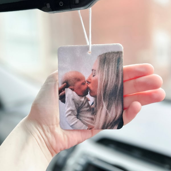 Car Air Freshener Perosnalised - Double Sided Photo - Business Logo - Pet - Family - Best Friends - Gift under 10