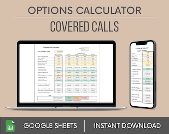 Calculadora de llamadas cubiertas / Calculadora de negociación de opciones / Plantilla de Google Sheets