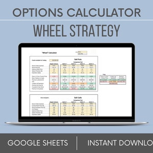 Wheel Strategy Calculator / Options Trading Calculator / Google Sheets Template