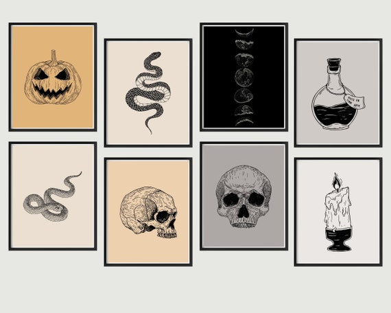 10 Vintage Halloween Art Printables Spooky Entryway Vintage Halloween Art Set Set of 8 Printables Halloween - Etsy