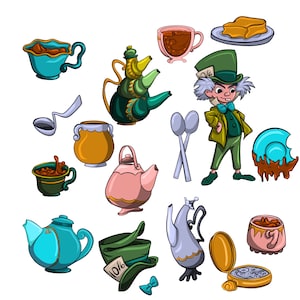 mad hatter tea time DIGITAL DOWNLOAD PNG