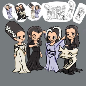 queens of halloween 14 PNG files