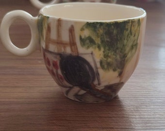 Handgemachte Keramik Kaffeetasse,Kaffeebecher,hitzebeständig und kältebeständig,bei 1050 Grad gebacken,CERAMİC Cup'Urlaubsgeschenk für Sie, handgefertigt,original,