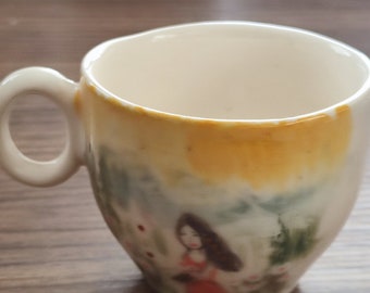 Handgefertigte Kaffeetasse aus Keramik, Kaffeebecher, hitze- und kältebeständig, bei 1050 Grad gebacken, CERAMİC Cup'Urlaubsgeschenk für Sie, handgefertigt, originell
