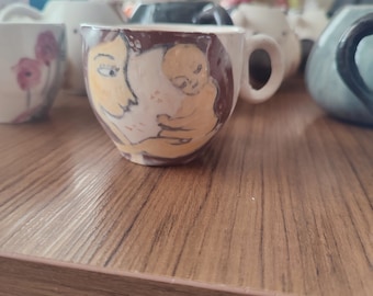 Handgefertigte Keramik-Kaffeetasse, Kaffeebecher, hitze- und kältebeständig, bei 1050 Grad gebacken, CERAMİC-Tasse, Urlaubsgeschenk für Sie, handgefertigt, originell,