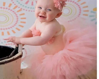 Baby Girl Ruffle Bottom Tutu Bloomer Headband Set Newborn