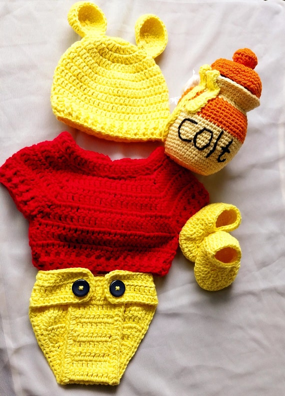 Crochet Pooh Outfit for Pdf Pattern for 0 to 6 Months Honey Jar is Not Include Etsy