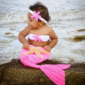 Crochet mermaid outfit photography prop