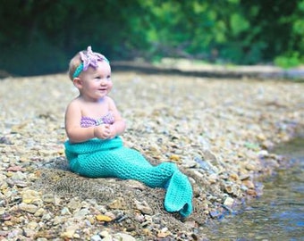 Crochet baby mermaid for photography outfit