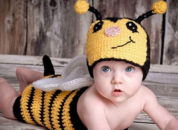 Costume da ape all'uncinetto, ape da miele all'uncinetto, bambina ragazzo,  vestito neonato foto primaverili, servizio fotografico di Halloween, torta  Smash, idea regalo doccia -  Italia