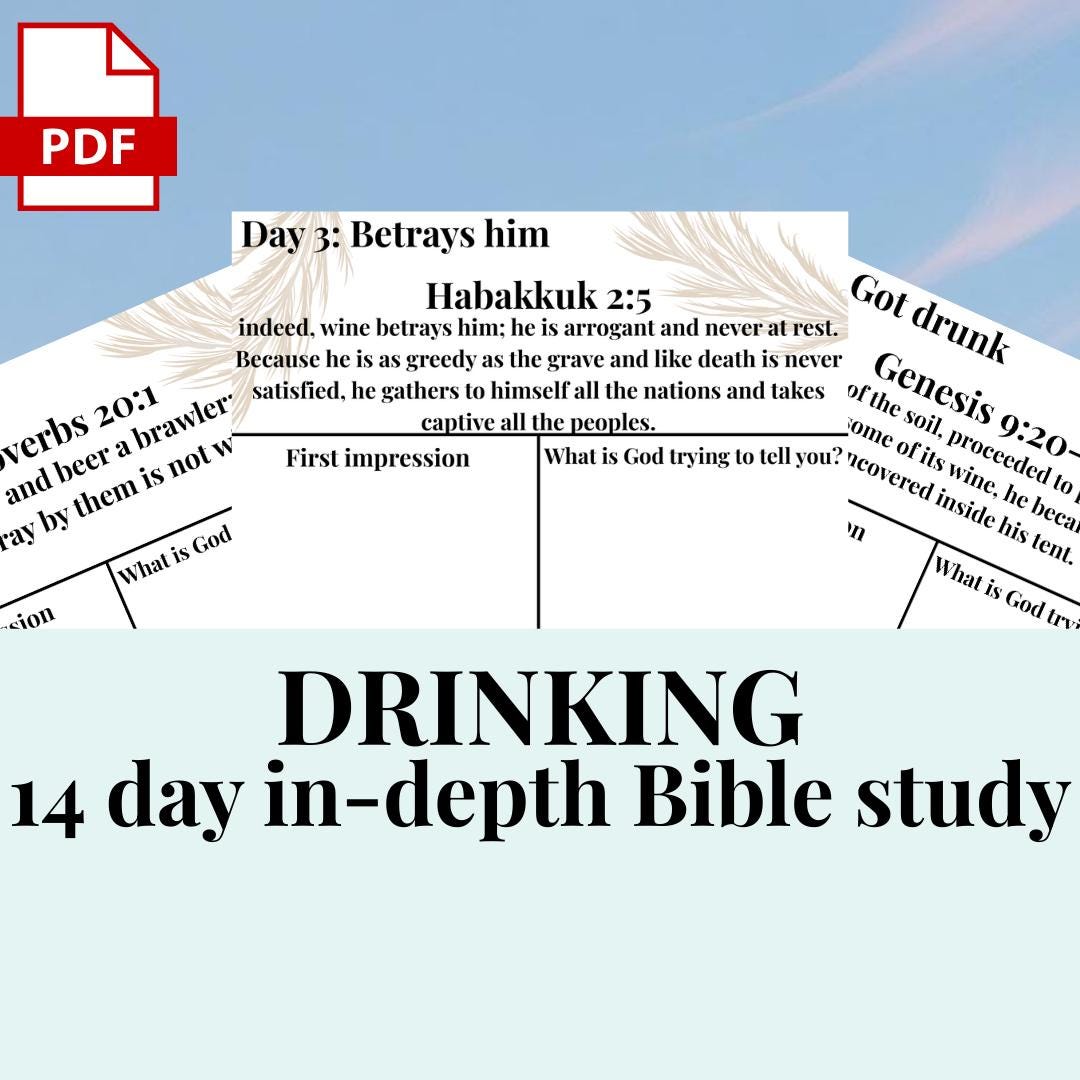 Drinking 14 Day in Depth Topic Bible Study Daily Devotional Womens ...