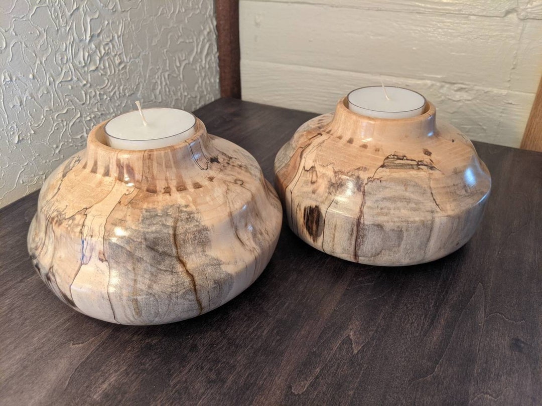 Spalted Maple Candle Holders Etsy