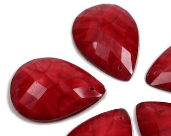 Red Stone Teardrop Flatback Gems (12ct), Costume Jewelry Rhinestone Crystal Embellishment, Elven, Fae, Renaissance Cosplay and Dance Outfit