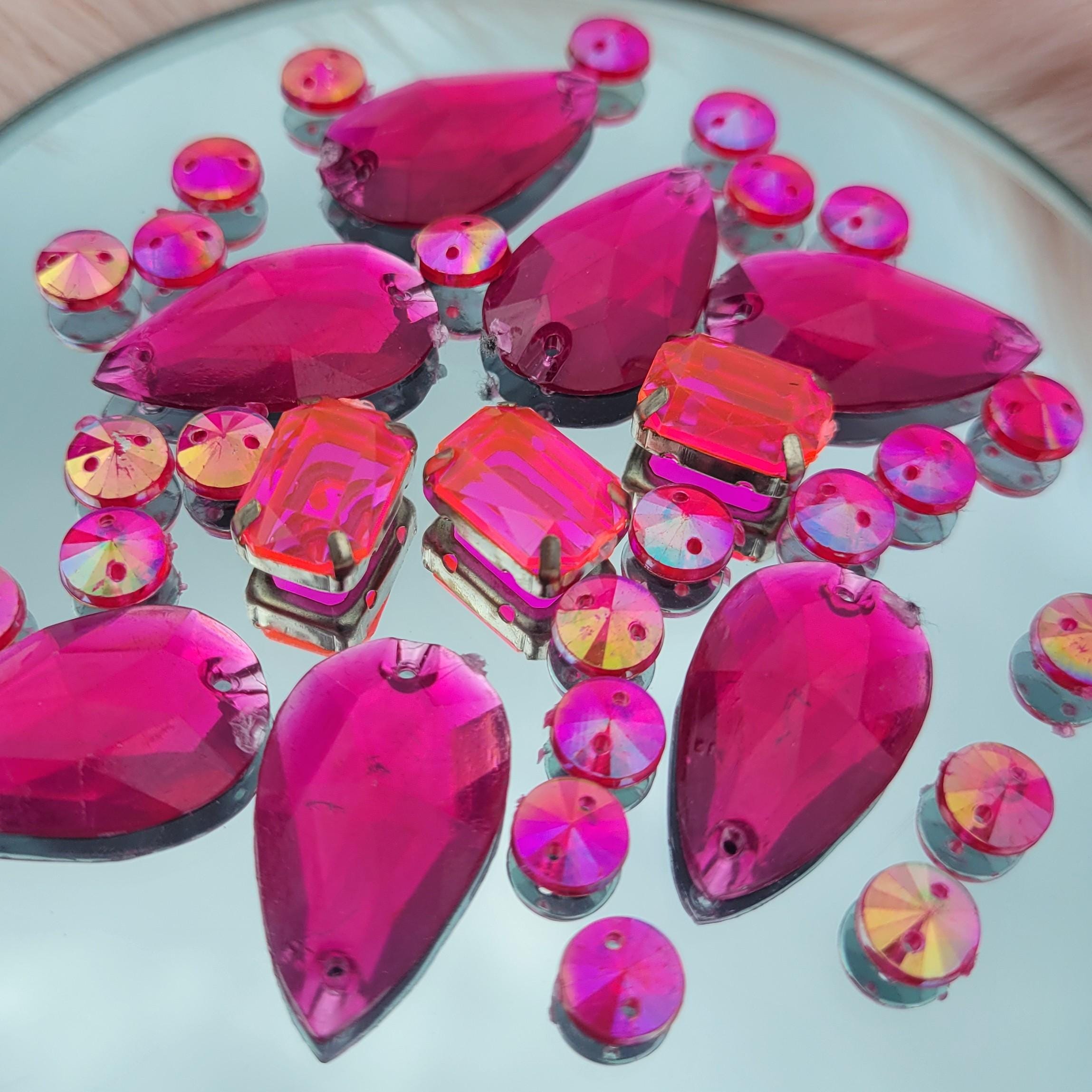 Barbie Pink Inspiration Rhinestone Mix- Acrylic Resin Flatbacks and ...