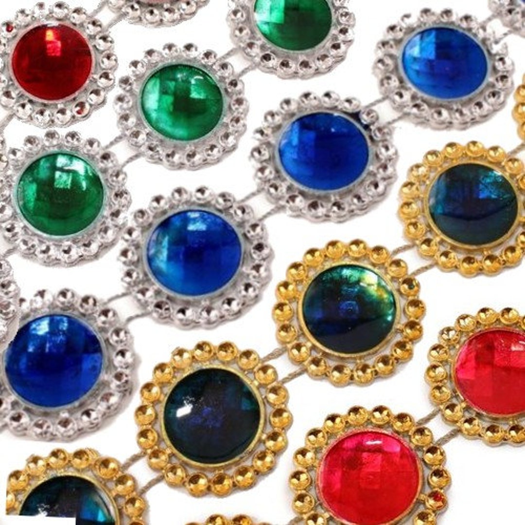 Gem Chain Belt Trim, Gold Jeweled Trim, Carnival Costume, Festival ...