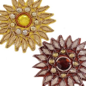 Tribal Sunburst strass appliqué, rave-kostuumversiering